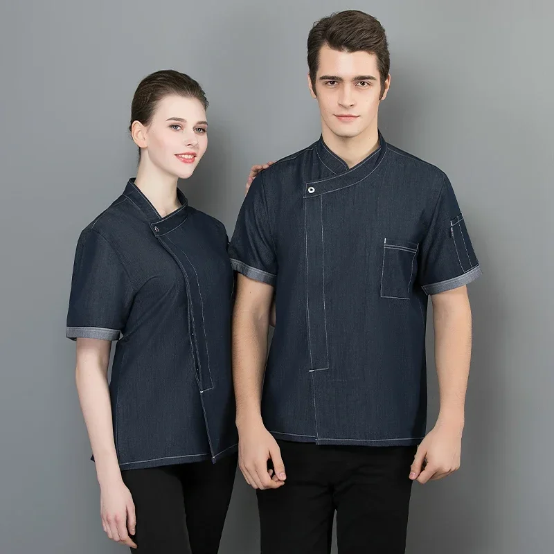 シェフジャケットレストラン制服調理男性作業トップスキッチンコートレストラン作業服ベーカリーウェイターオーバーオール