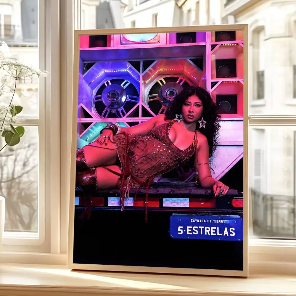 Zanger Zaynara Amor Perene Poster Prints Zelfklevend Huis Geschikt voor Woonkamer Decor Decoratie Muur