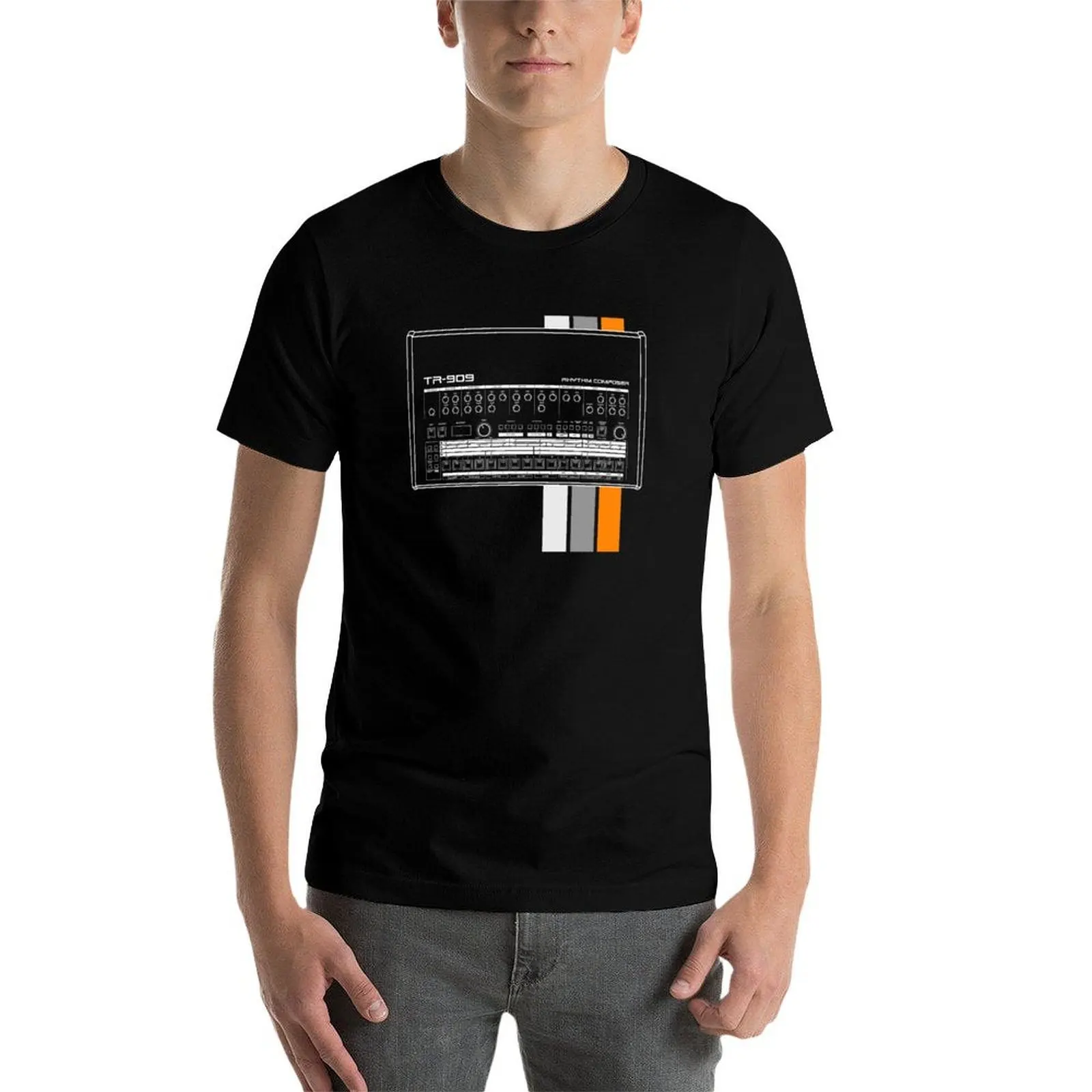 TR 909 Dark Background T-Shirt t shirts cotton 100% t shirts for man pack cotton T-Shirt - Image 5