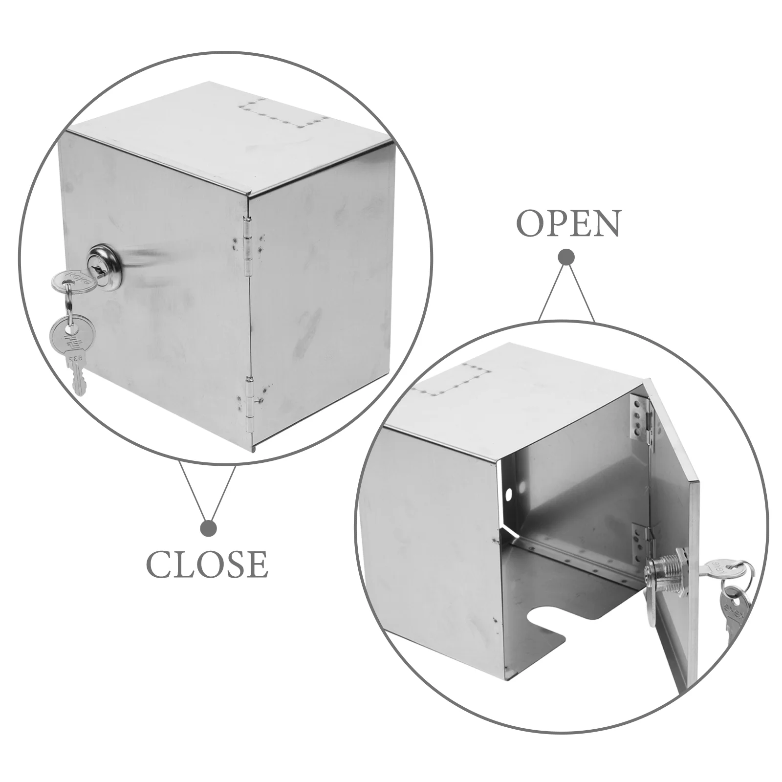 Steckdosenkasten aus Edelstahl, Steckdosenkasten aus Metall, Diebstahlsicherer Steckdosenkasten, schützender Steckdosenkasten mit Schloss, Steckdosenbox aus Edelstahl