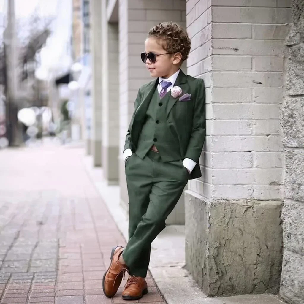 

Slim Fit Formal Suits Tuxedo Fashionable Kids Three Pieces 3-16 Years Old Child Wedding Hall Suits for Graduation Ceremony