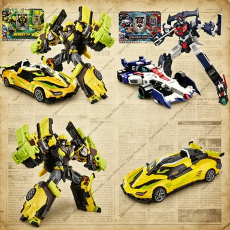 

Special Offer New Season 3 Metal Cardbot Sparkbit Transforming Robot Action Figure That Converts into a Car with Card-Based