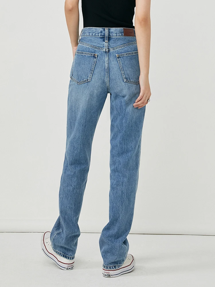 

No 93 Ретро Американские джинсы с высокой талией Прямые длинные брюки Женские модные утягивающие брюки длиной до пола