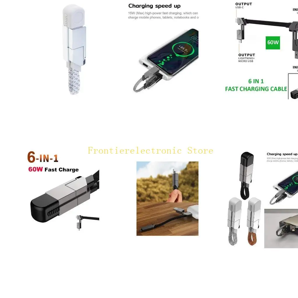 

G8DB 60W Многоразъемный кабель для быстрой зарядки Портативный брелок Магнитный зарядный шнур