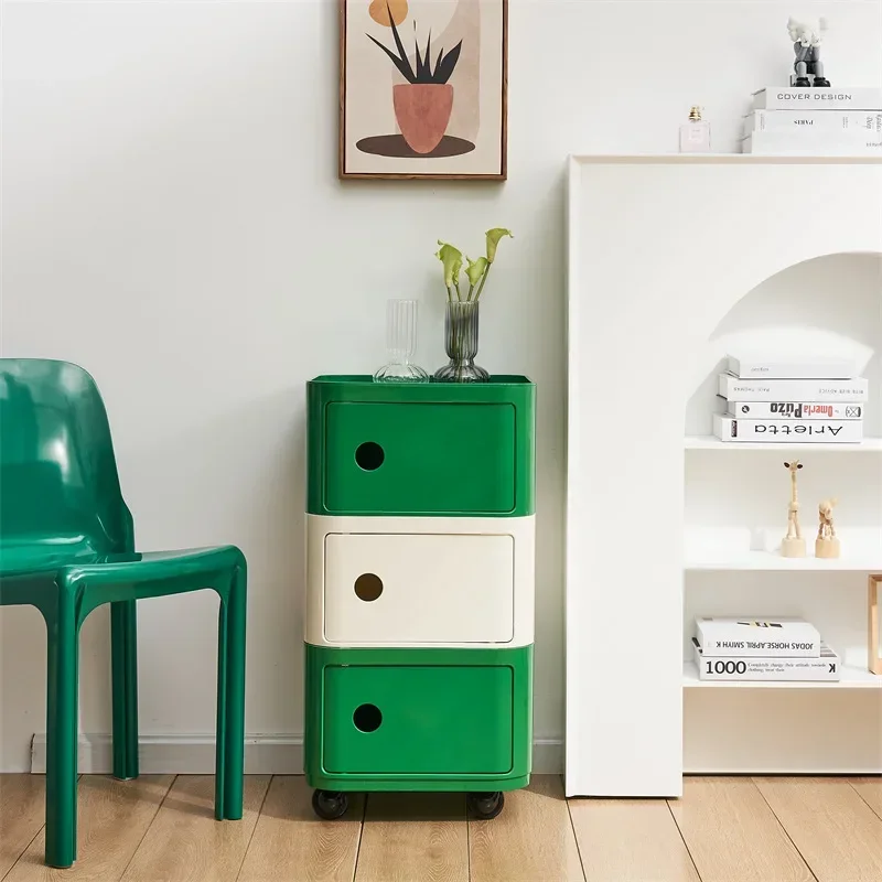 Firm Retro bedside table, small apartment, multi-layer locker, antique style, simple side storage