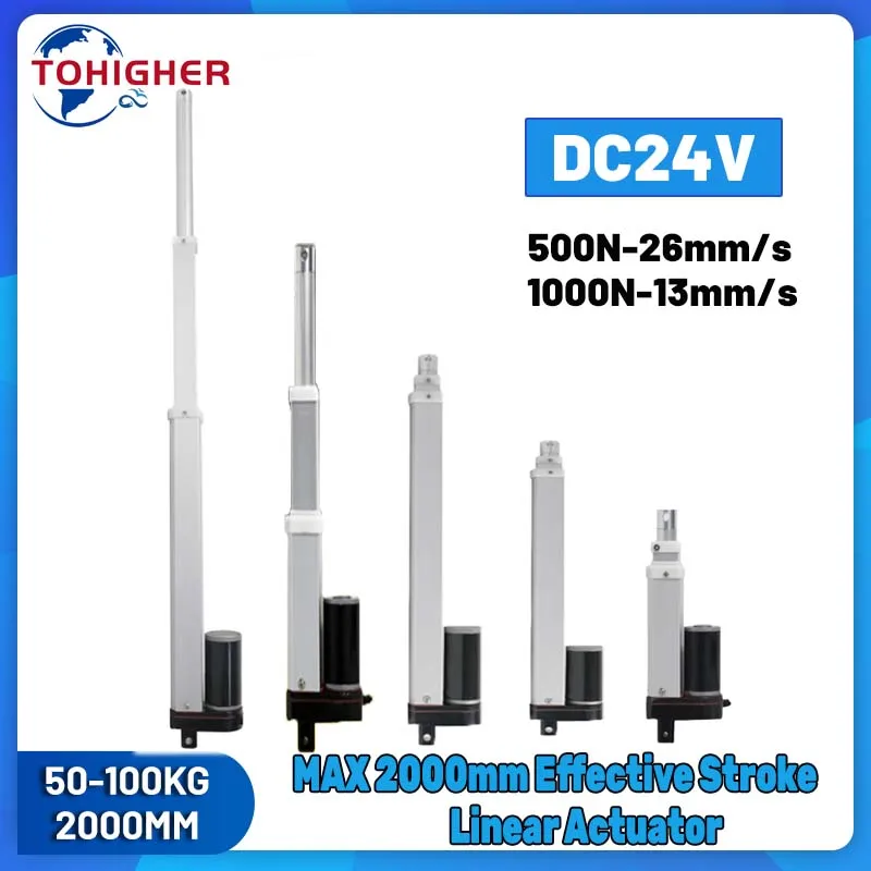 دفع قضيب رفع عالية التوجه 3-قسم المحرك الخطي 24 فولت تيار مستمر تلسكوبي دفع قضيب للحركة الترددية الصناعية الدقة