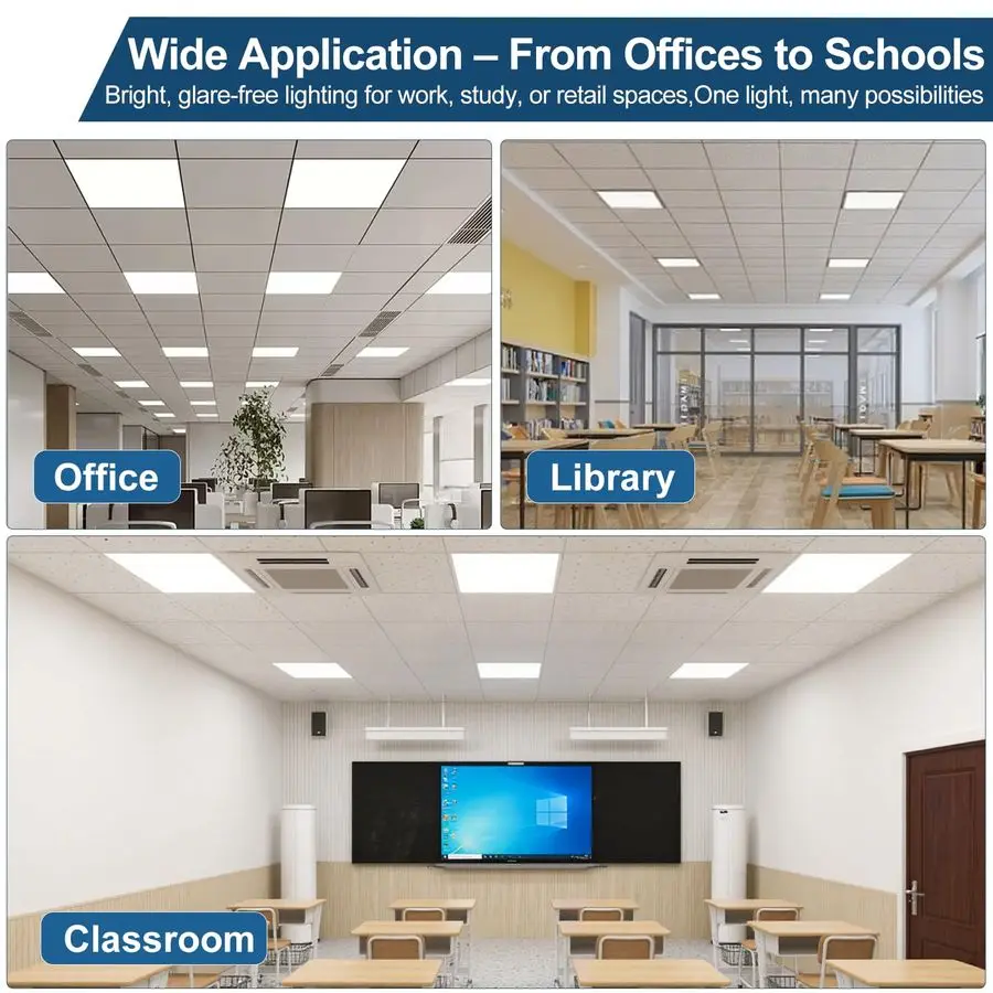 ضوء لوحة مسطحة LED، تركيبات سقف السقوط التجارية، 15W40W 5 القوة الكهربائية القابلة للاختيار، 5CCT 3500K6500K، 010V خلفية قابلة للتعتيم #6