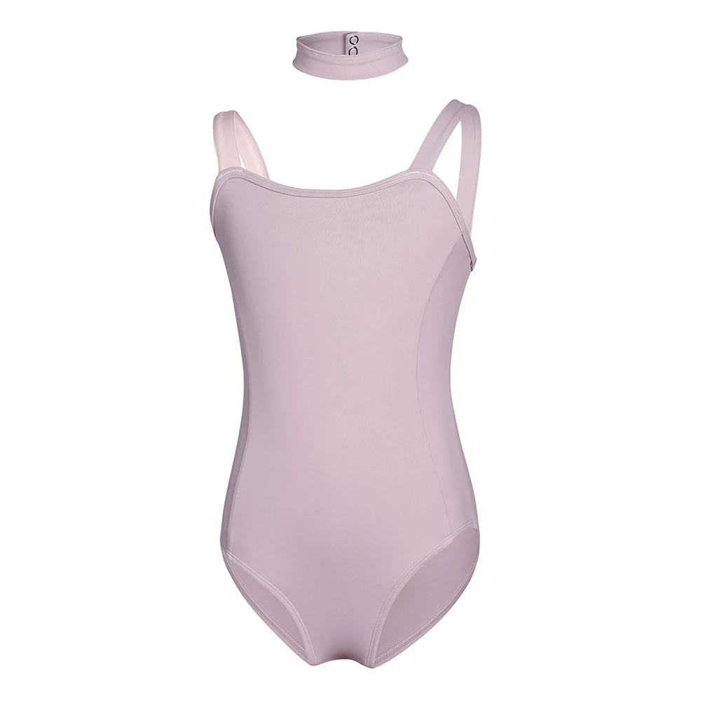 ชุดบอดี้สูทบัลเลต์สำหรับเด็กผู้หญิง สายคล้องไหล่แบบต่อสี ชุดเต้นรำ ชุดยิมนาสติก ชุดบอดี้สูทเด็ก ผ้าไนลอน ชุดบอดี้สูทแบบสายเดี่ยวสำหรับเต้น