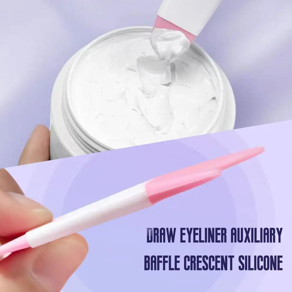 Ausili per il trucco degli occhi in silicone Stencil per eyeliner delicati sulla pelle Marscara Rossetto ausiliario Aiuto per il disegno Deflettore Indossare l'eyeliner Z5W8