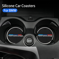 2PCS Car Coasters Silicone Cup Holder Coaster Insert For BMW 3 5 Series X1 X3 X5 G01 G02 G05 F10 F30 F48 E83 E87 E90 G30 G32 U11