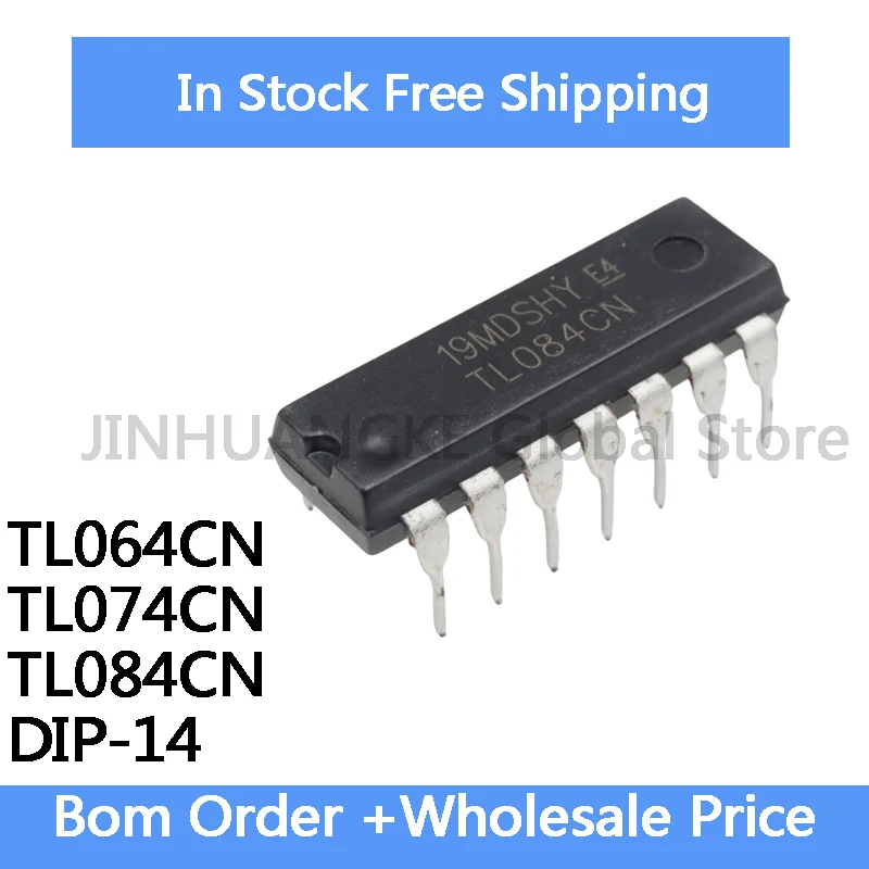 10Pcs New Original TL064CN TL074CN TL084CN DIP-14 IC Chip Four Operational Amplifier Chip In Stock Wholesale