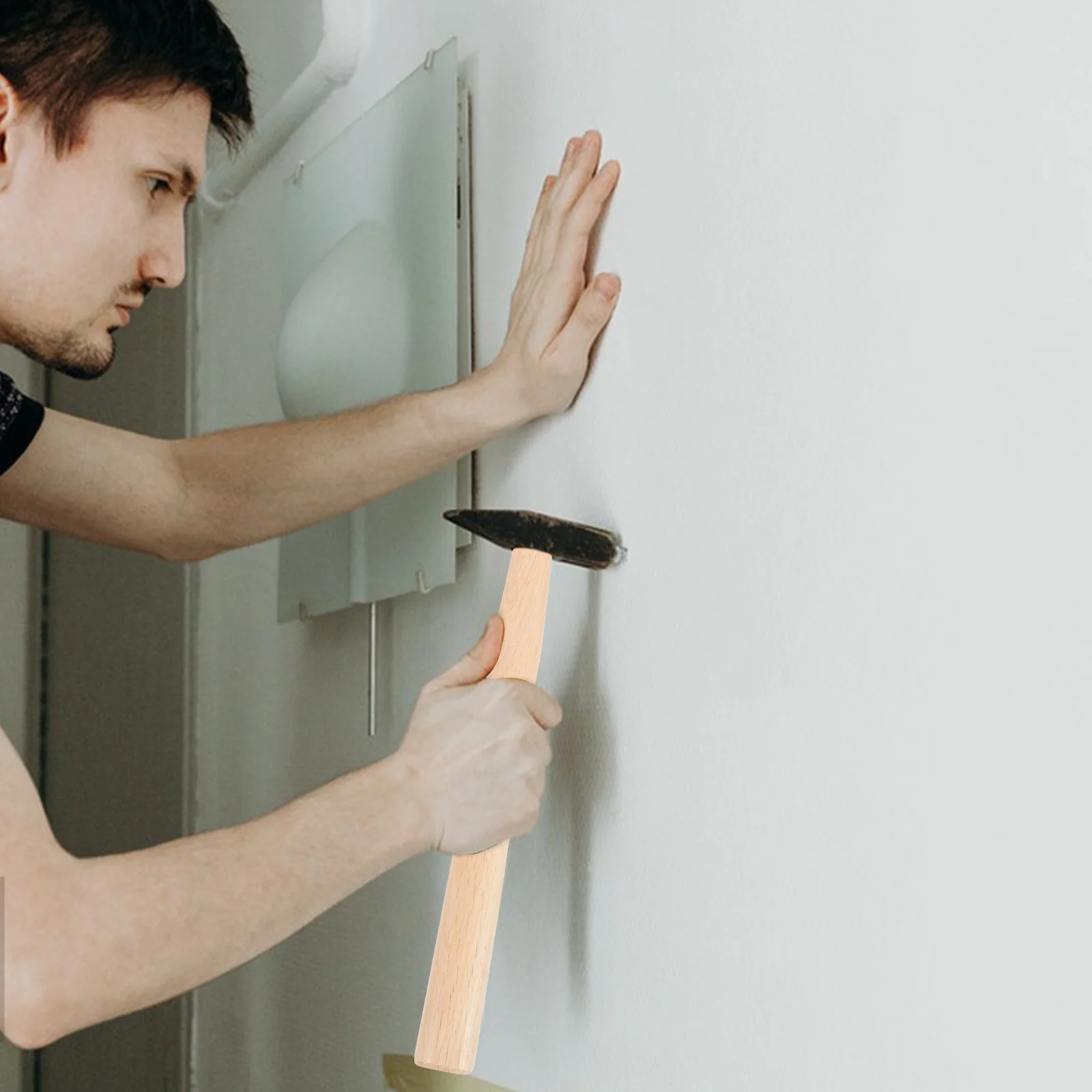Parte di ricambio per strumento ascia in legno con manico a martello a testa tonda per la riparazione Design versatile Materiali robusti Campo in legno di precisione