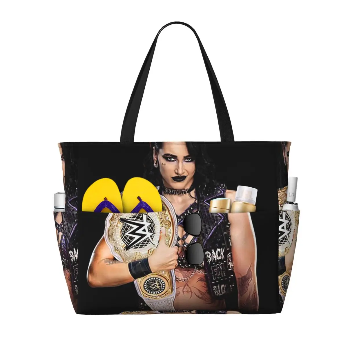 

She Is My Mami! Rhea Ripley Bootleg Wrestler Beach Tote Bag Sport Gym Yoga Duffle Large Tote Bag Women Travel Bag Fitness bag