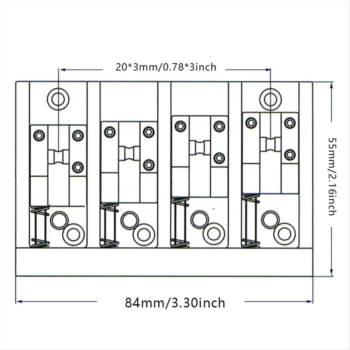 

Carefree-4 струнный бас-фиксированный мост, винтажный электрический бас-бридж, аксессуары для бас-гитары, седло Hardtail Bridge с набором инструментов