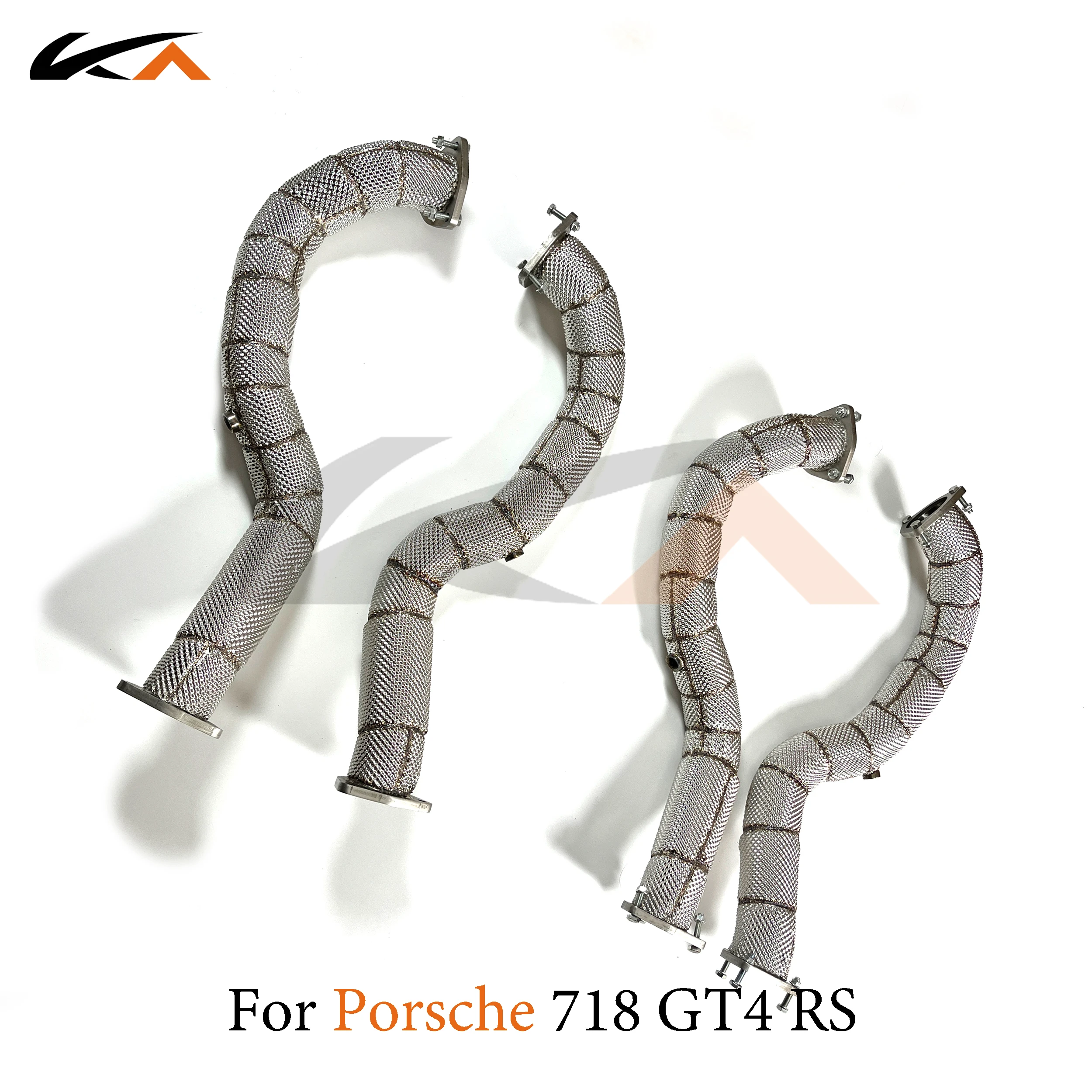 KA Tuning downpipe exhaust stainless headers for Porsche 718 gt4 rs 4.0l axle pipe performance heat shield catalysis