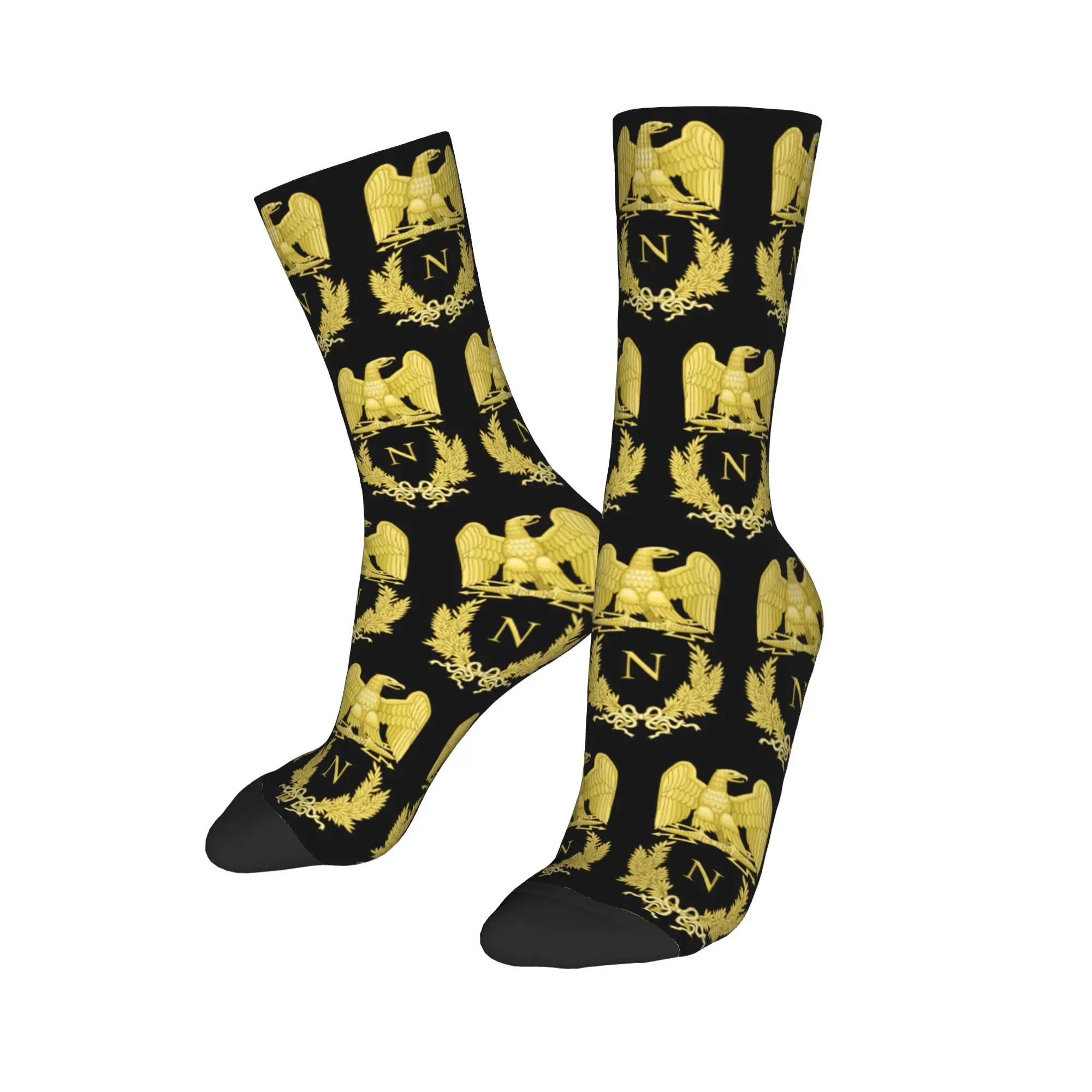 Custom Cool Emblem of Napoleon Bonaparte Socks Women Men Warm 3D Printed France French Empire Eagle Football Sports Socks