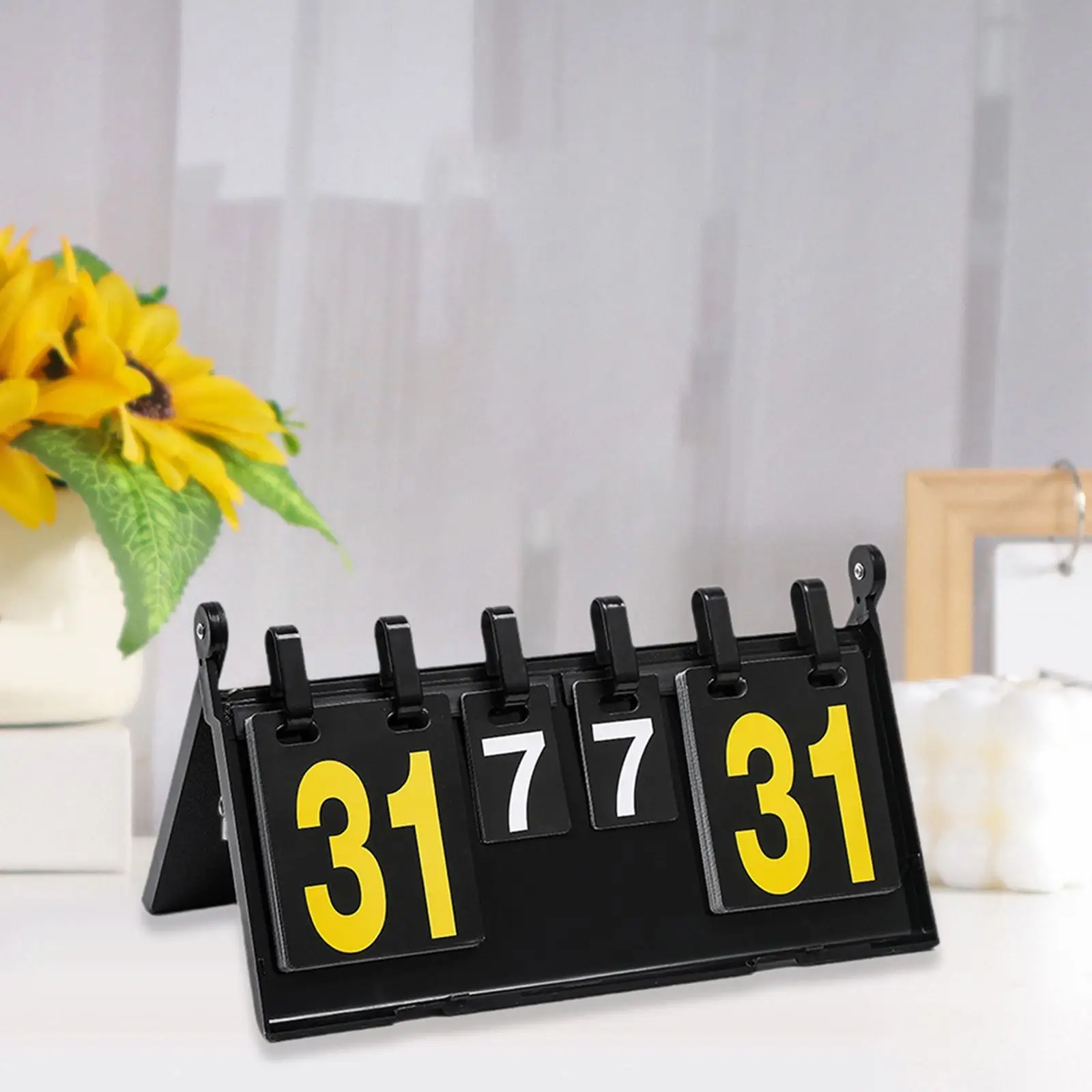 

Flip Scoreboard 4 Digit Tabletop Score Flipper for Tennis Competition Soccer