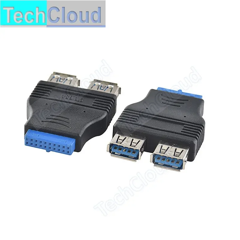 USB3.0 extension motherboard 20-pin connector expansion adapter cable, USB dual connector female-to-double USB3.0male expander