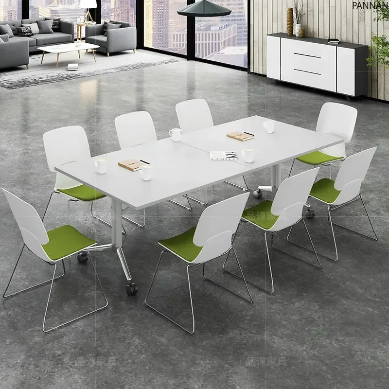 Foldable conference table Long desk Mobile splicing Folding multi-functional retractable large desk
