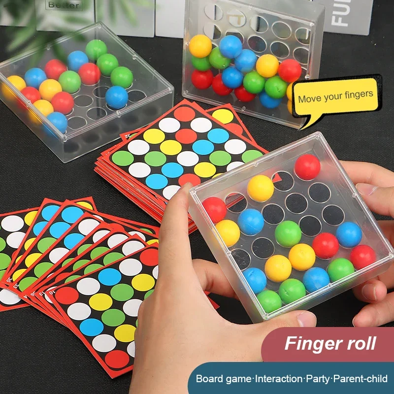 Montessori Flexible Finger Board Fingers Rolling Ball Palm Treasure Puzzle Toys Flexible Finger Chessboard Fingers Rolling Game