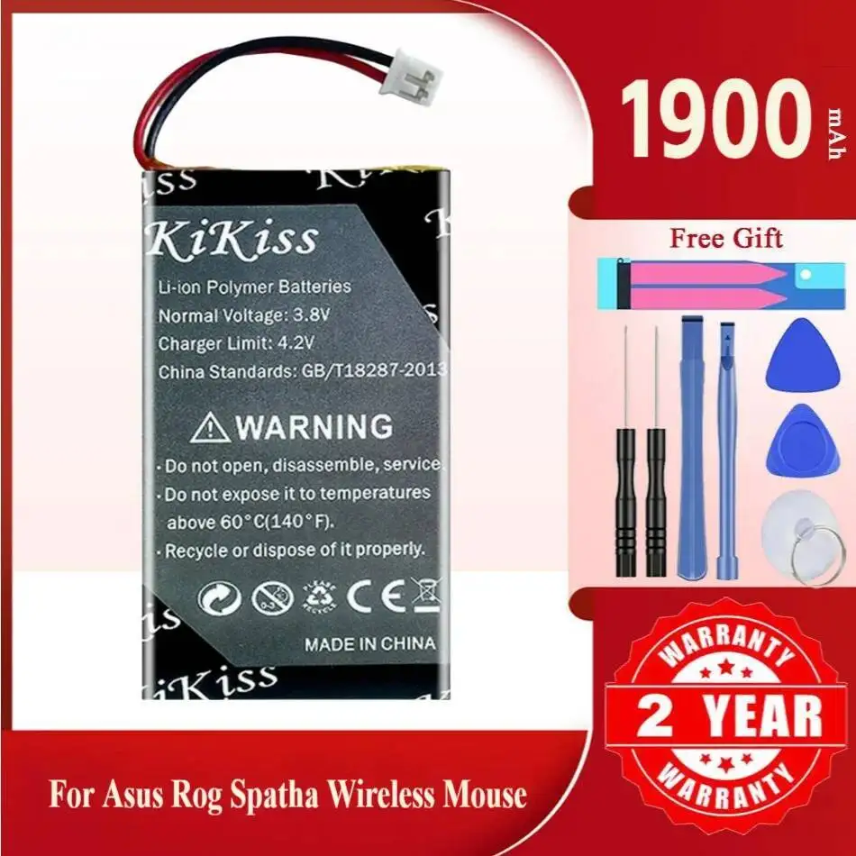 

1900Mah Kikiss Battery ROG Spatha For ASUS Wireless Mouse Batteria