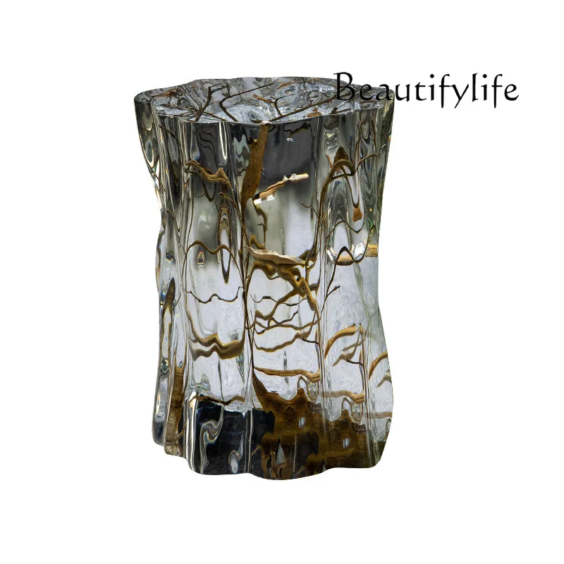 

Side few transparent crystal resin pier stool chair ornament acrylic tea stool ornament corner few