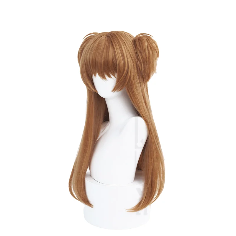 Baru Asuka Langley Soryu Wig Cosplay Anime EVA 70CM coklat panjang tahan panas rambut sintetis pesta Halloween wig Cosplay + topi Wig