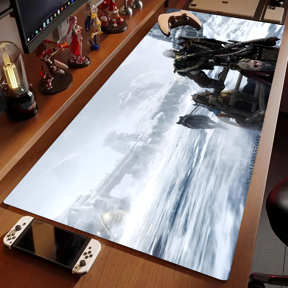 Tapis de souris de jeu G God Of War, grand tapis de souris de jeu, clavier d'ordinateur épaissi LockEdge, polymères de table et de bureau