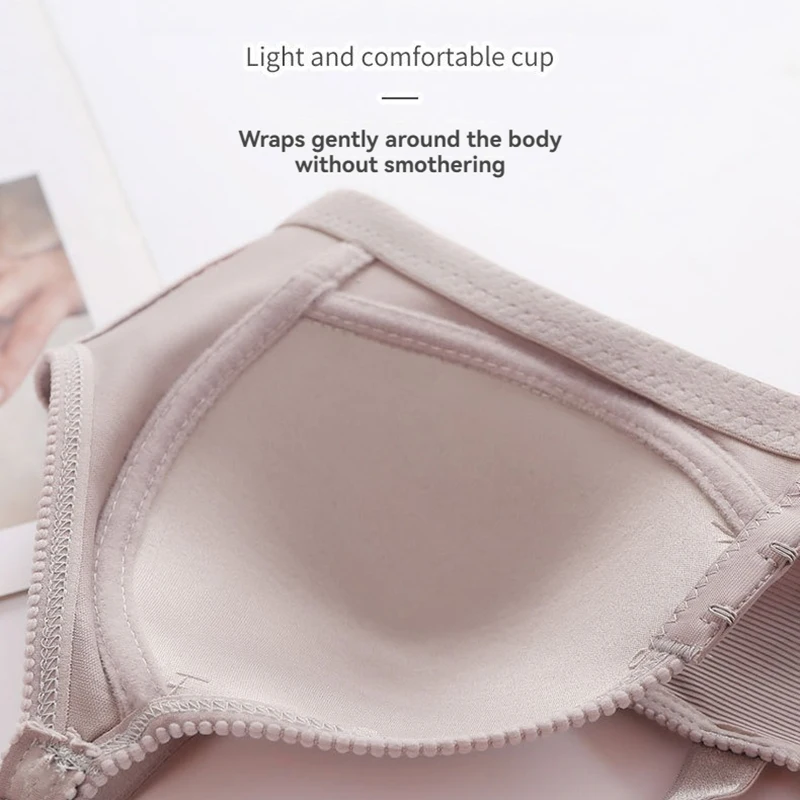 Front Clasp Top Bra Large Size Without Steel Ring Beautiful Back Sexy Underwear Thin Section Push Up Lingerie For Women Brassier