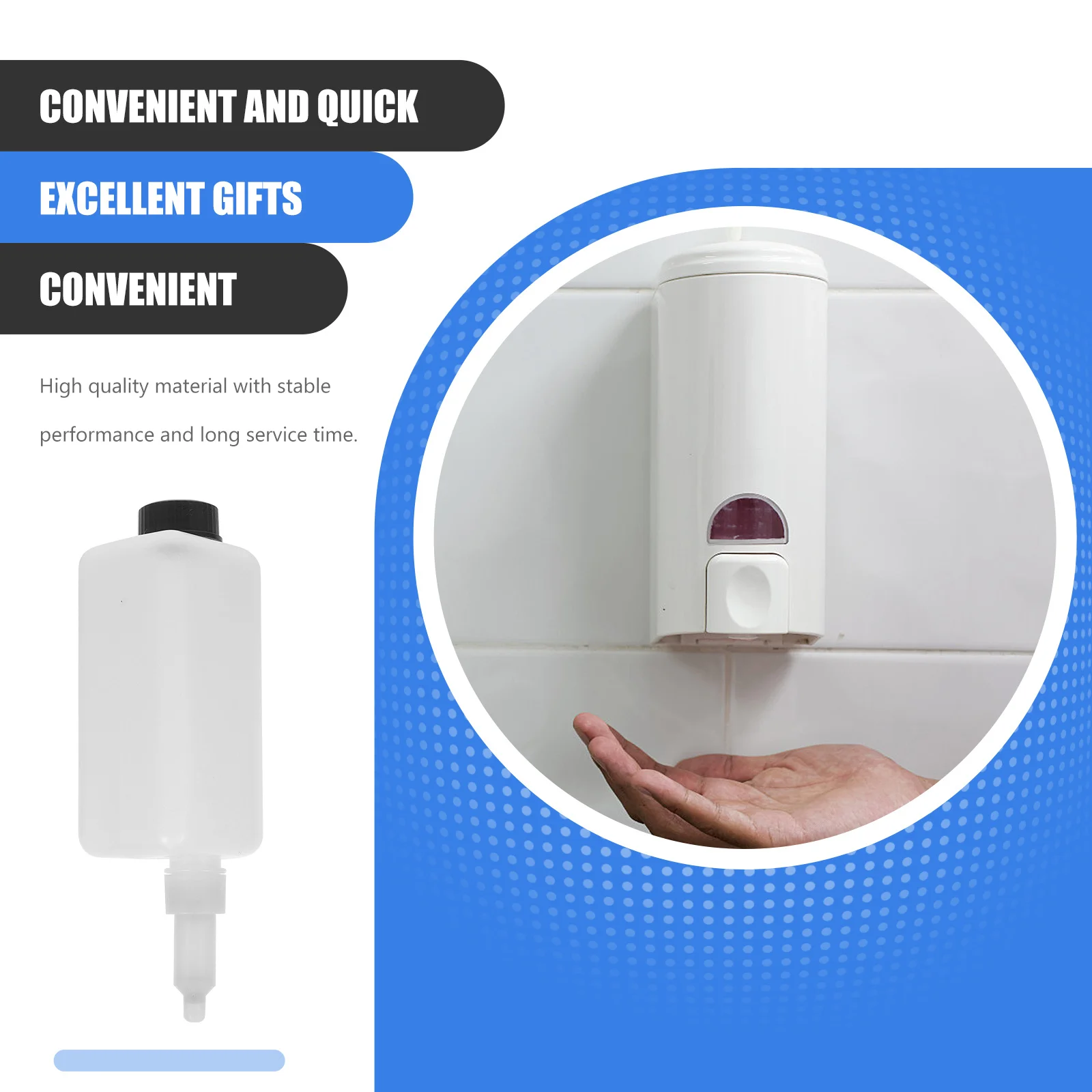 3 مجموعات من أجزاء حاوية الصابون السائل لزجاجة توزيع الصابون المثبتة على الحائط، زجاجة داخلية بديلة لسيليكون المطبخ والحمام #3