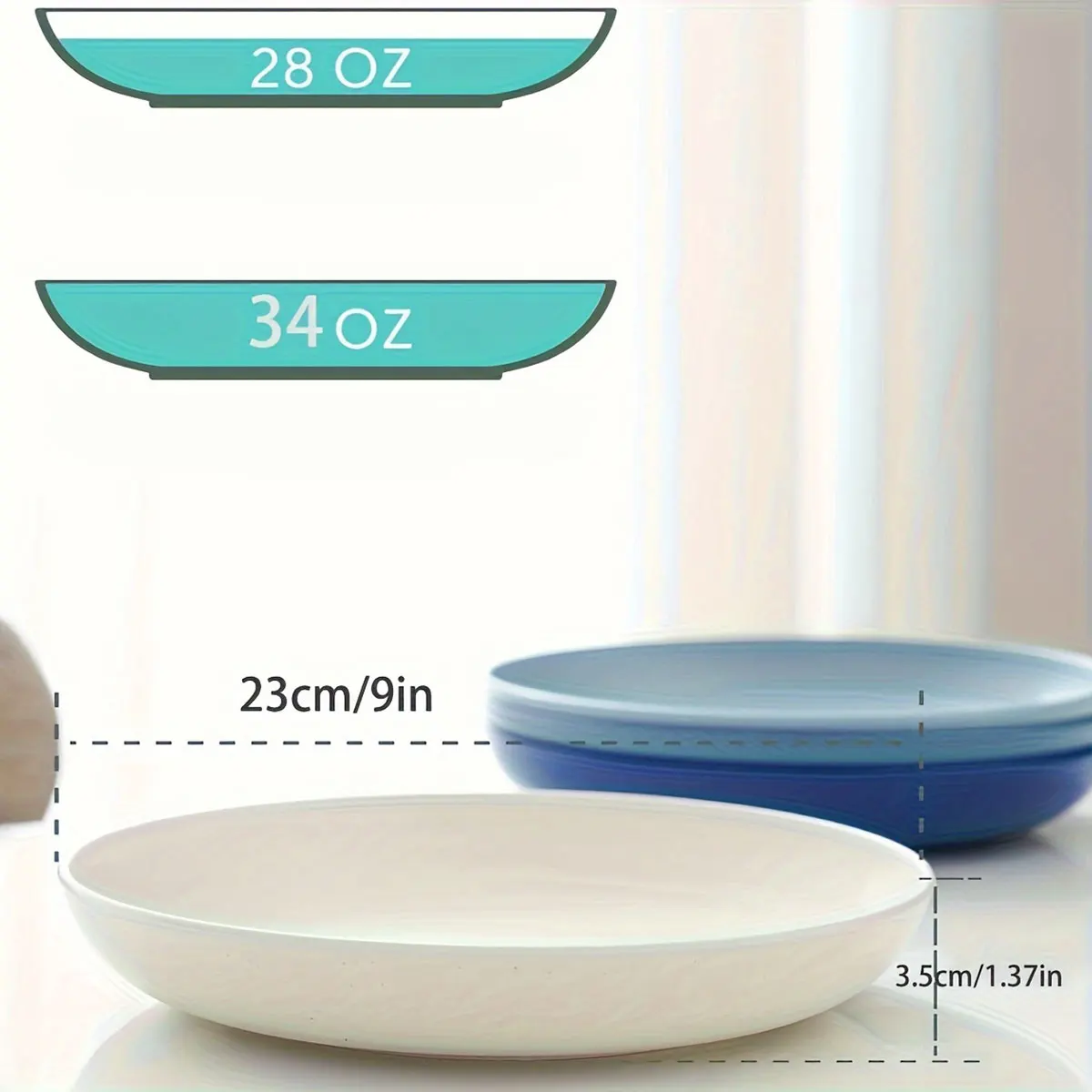 Multi-colour Small Dessert Plates 9Inch-Salad Plate Set of 8 - Dishwasher,Microwave,Easy To Clean,Drop-proof,Scratch Resistant