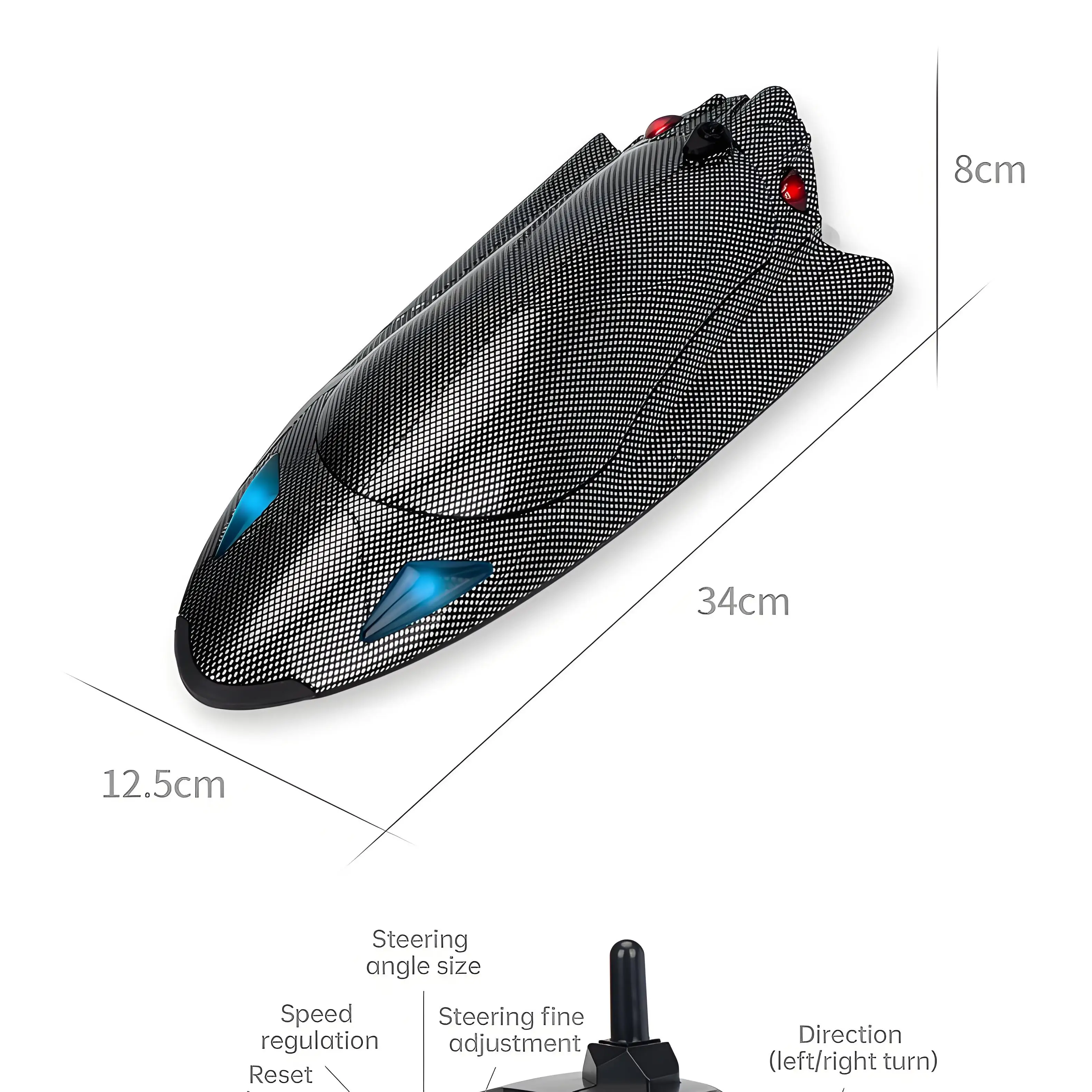 Carbon fiber patterned speedboat 2.4G full proportional remote control ship electric high-speed water-cooled motor