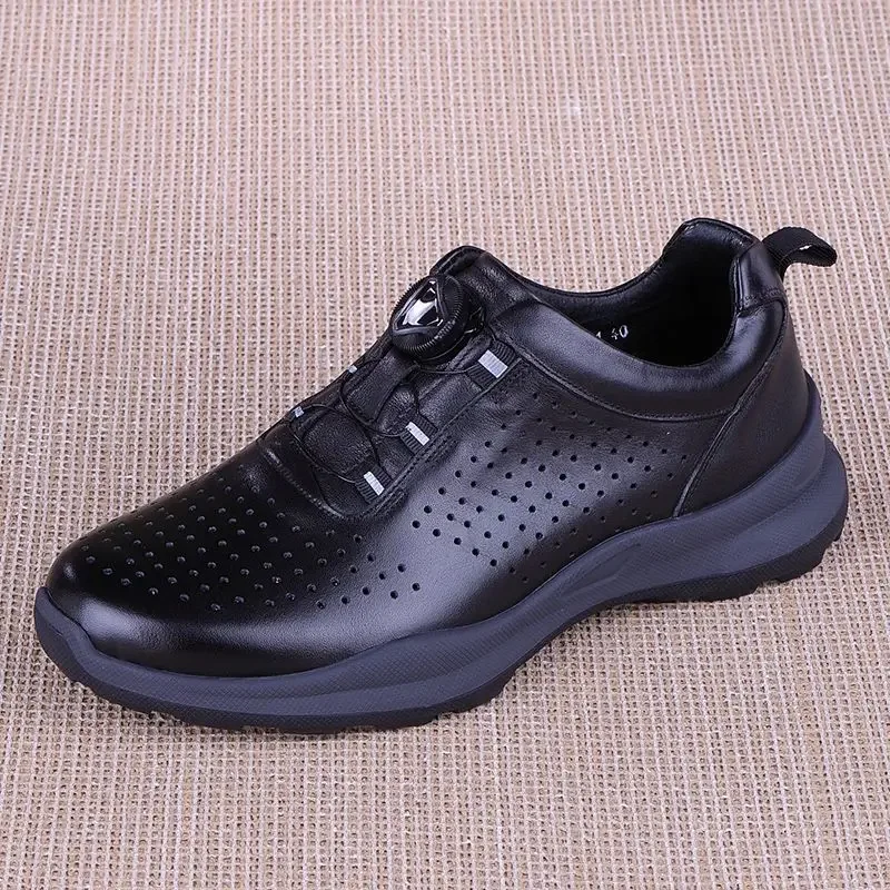 New Luxury Brand Golf Shoes for Men Genuine Leather Golf Training Man Quick Lacing Sport Shoes Mens Anti Slip Gym Shoe