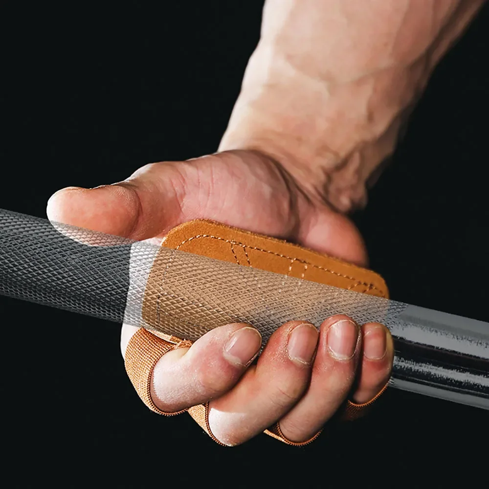 1 paio di guanti Fitness da palestra in pelle di vacchetta impugnature antiscivolo guanti di protezione per sollevamento pesi cuscinetti manubri