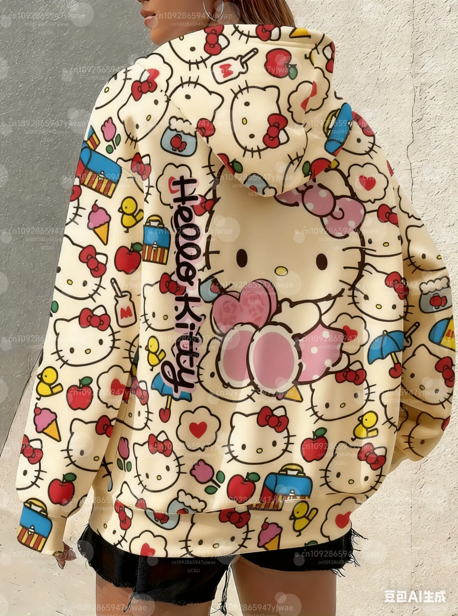 2025 ثلاثية الأبعاد الكرتون مرحبا كيتي طباعة المرأة الجرافيك هوديي مقنعين البلوز مقنعين كل مباراة هوديي الإناث النساء الملابس