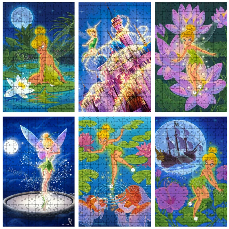 

Tinker Bell Jigsaw Puzzle 300/500/1000 Pcs Disney Fairies Wooden Puzzles Diy Creative Educational Toys Adult Decompression Gift