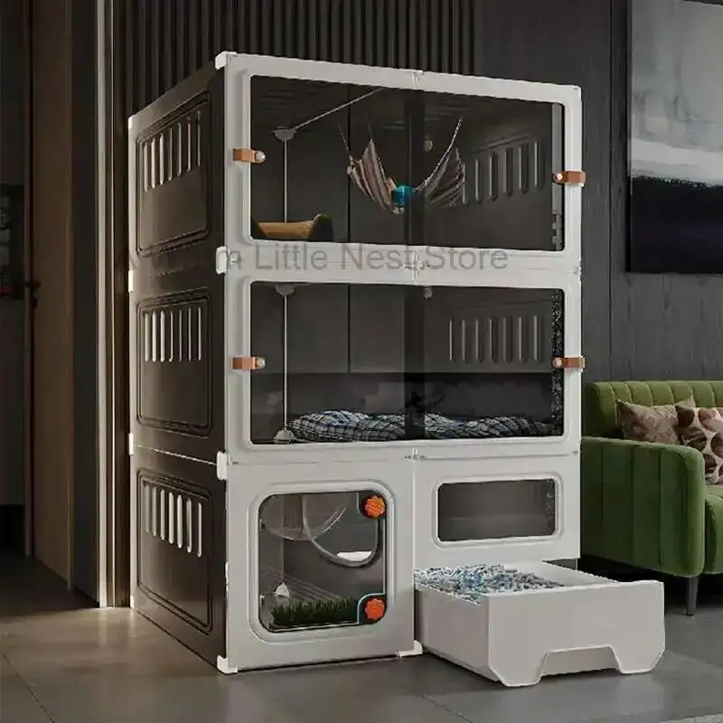 

Box Minimalist Modern Cat Litter House Cats Integrated Cat Cage Light Luxury Large Free Space Household Indoor Cages for Cats