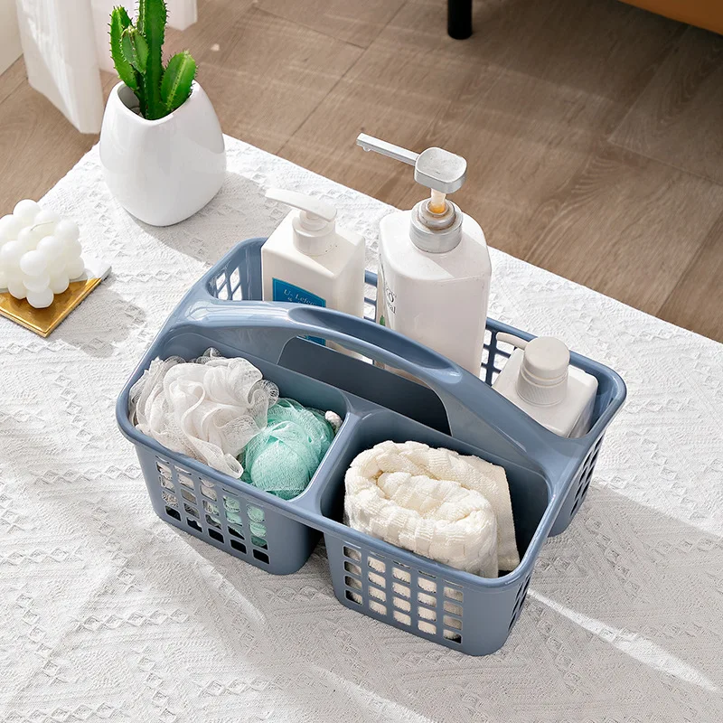 

Plastic Shower Caddy Basket With Compartments Portable Divided Cleaning Supply Storage Organizer With Handle For Dorm Bathroom