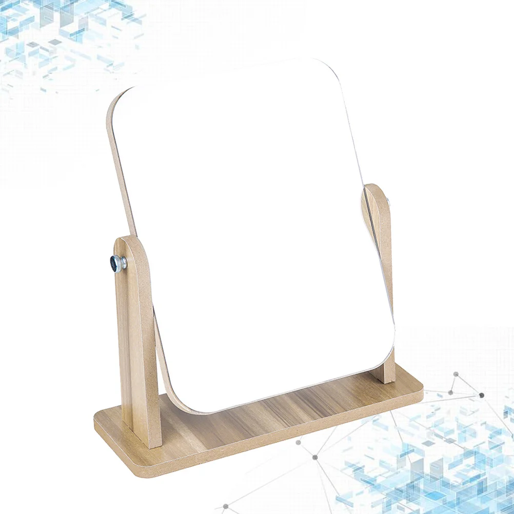 Espejo de escritorio ajustable con marco de madera para maquillaje, espejo estéreo para mujeres y niñas, baño, dormitorio, escritorio, 1 ud.