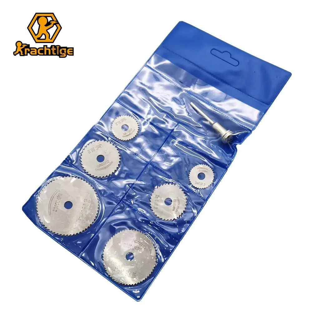 

7 шт. мини пила циркулярная из быстрорежущей стали вращающийся инструмент для Dremel металлический резак набор электроинструментов деревянные режущие диски сверло оправка отрезка