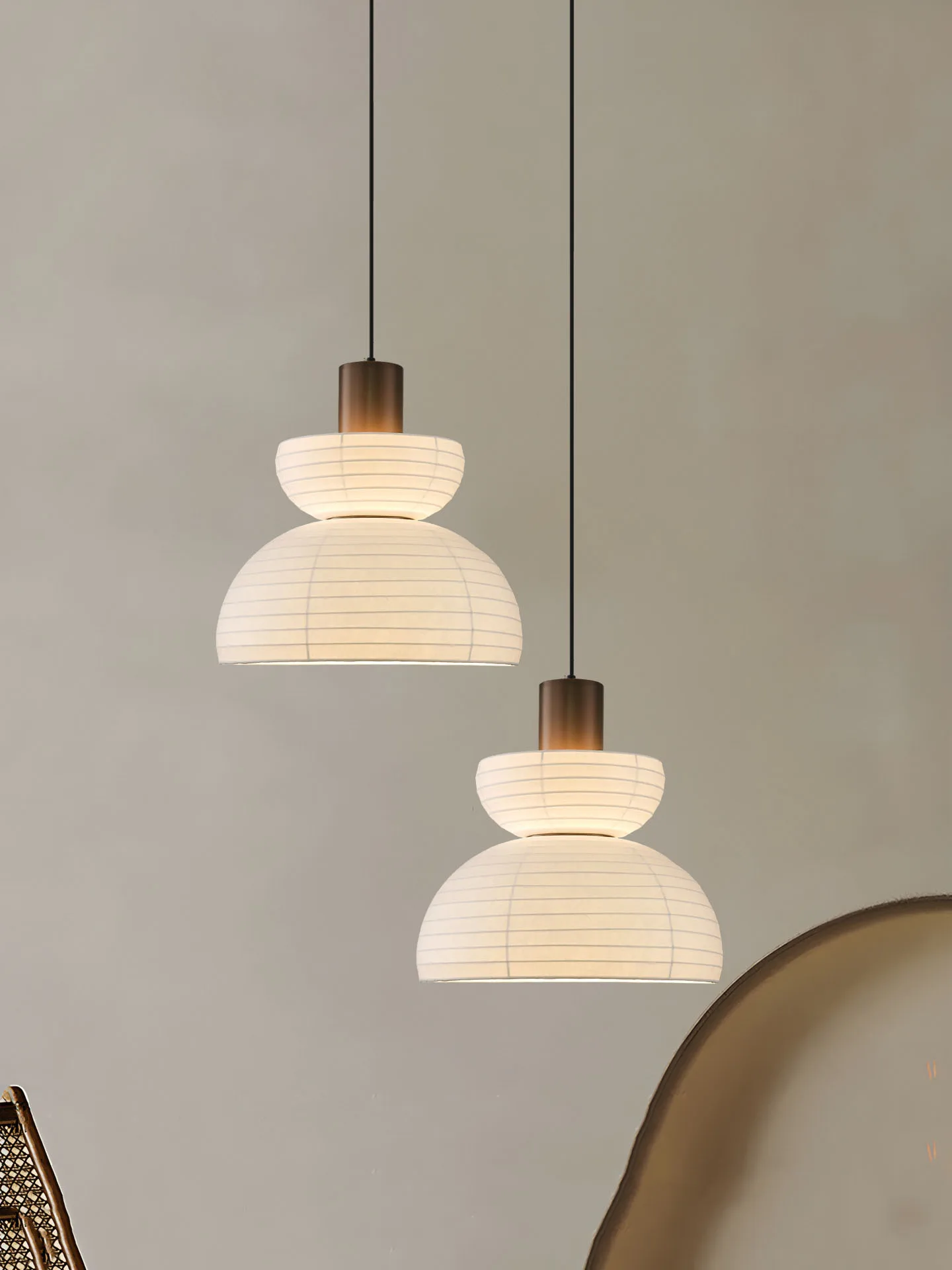 

Japanese style Silk Pendant lamp Wabi Sabi E27 Chandelier Restaurant Bedroom Coffee shop Chandelier Retro Home lighting fixture