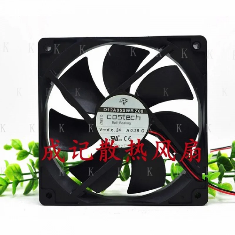 

C FOR Costech D12A05SWB Z00 DC24V 0.25A 12CM 2-Wire High Airflow Cooling Fan