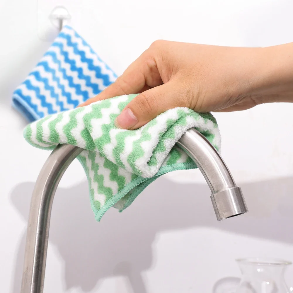 Microfiber Towel Absorbent Kitchen Cleaning Cloths Non-stick Oil Dish Towel Rags Napkins Tableware Household Cleaning Towel Tool