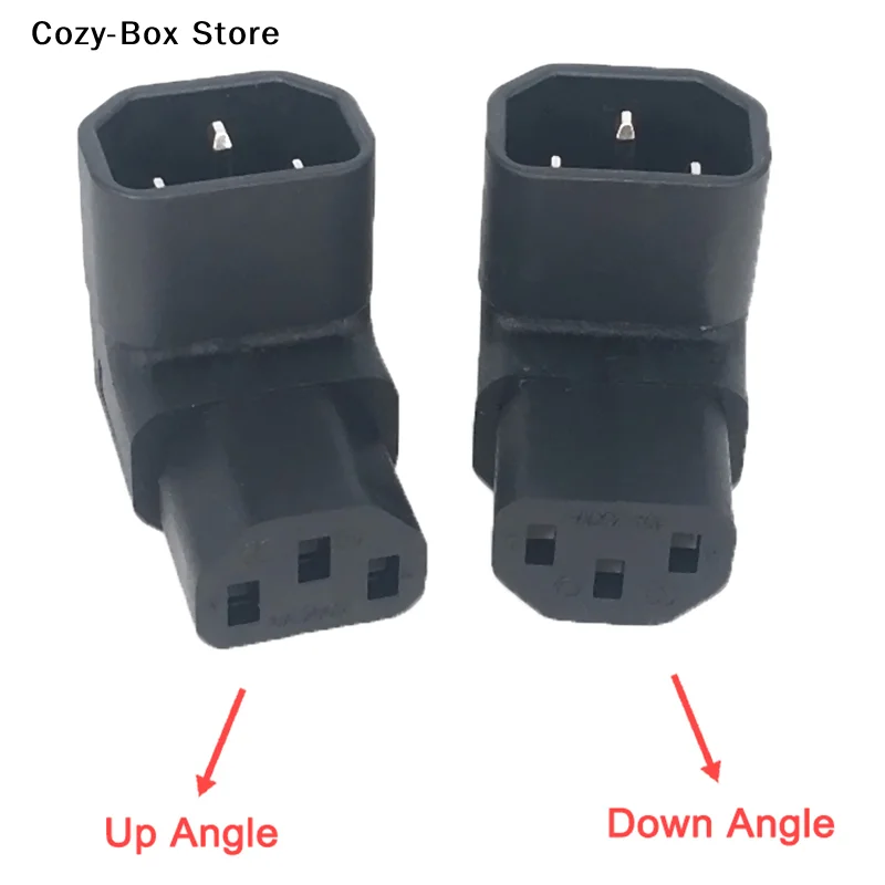 [ZY]3pin Male To Female Extend 90 Degree Down Up Angle AC Converter IEC 320 C14 To C13 Left Right Angle AC Adapter IEC 320[ZY]