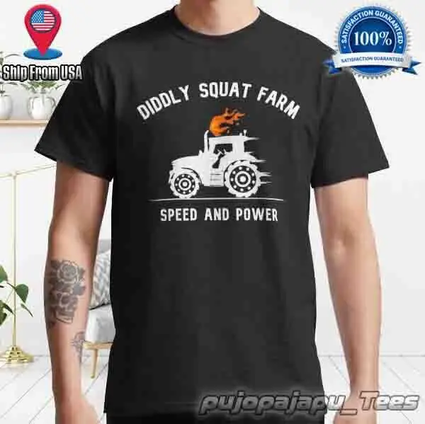 New Item Diddly squat farm shop American Funny  Logo Men's T-Shirt Size S-5XL