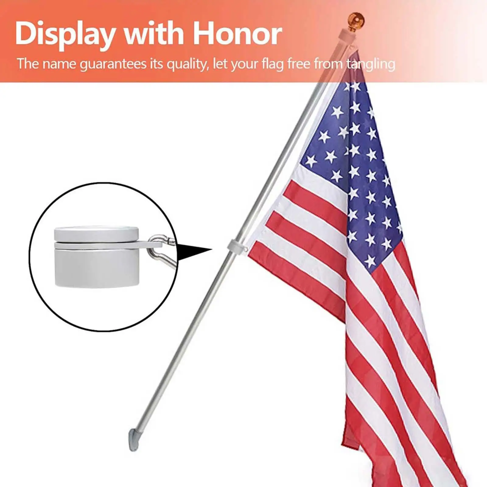 Durable Flag Pole Mounting Rings with 360 Degree Swivel - Easy Installation
