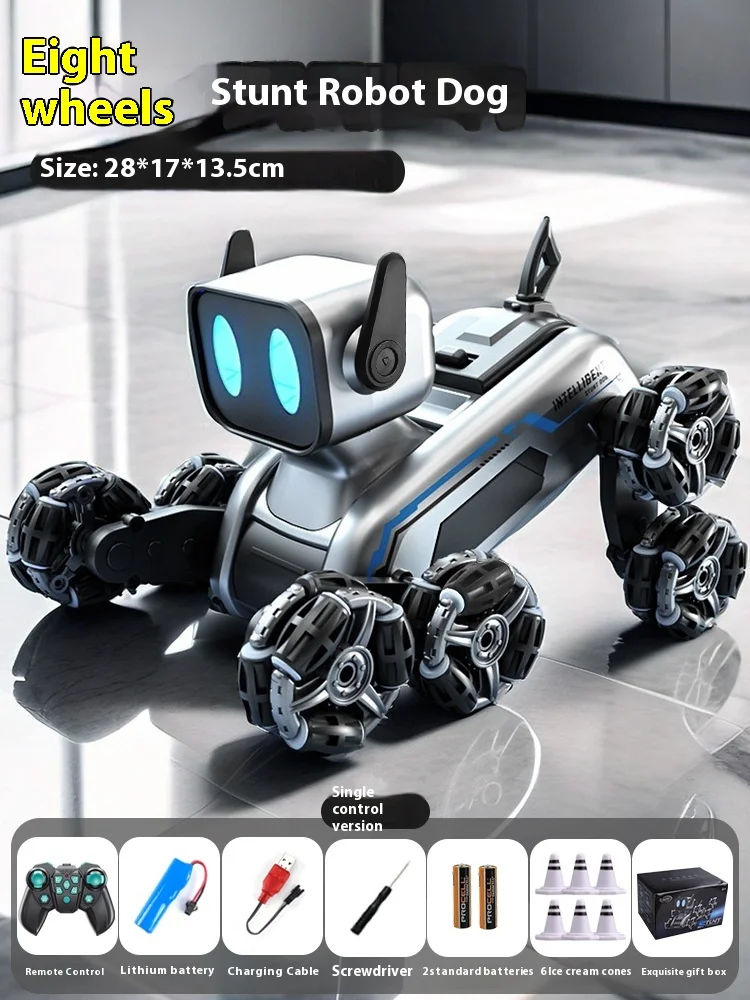 インテリジェントロボット犬、電動リモコンカー、男の子のおもちゃ、子供用車、8輪ジェスチャーセンシング、ペットの誕生日プレゼント
