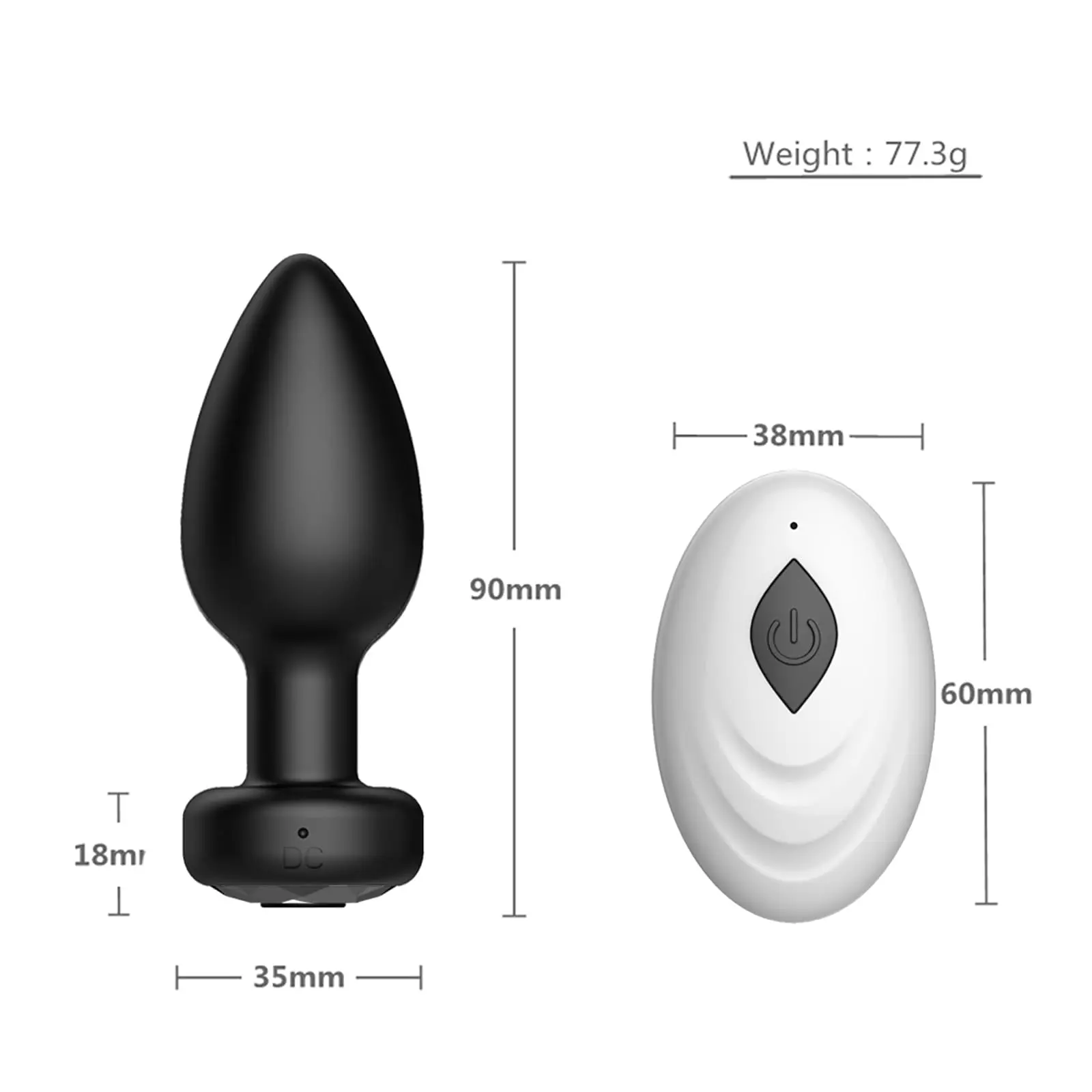 Remote Control Anal Plug Vibrator, 10 Modes Vibrating Butt Plug, Small Butt Plug for Male Prostate Massage Vibrator, Adult Sex