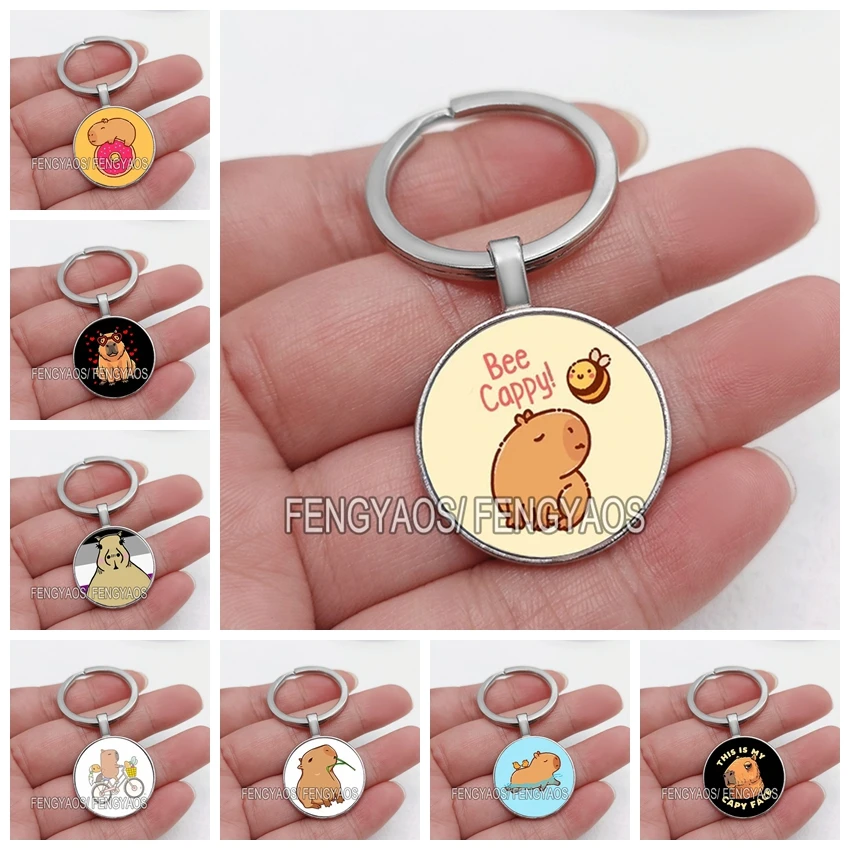 Cute Bee and Capybara Keychains Lovely Animal Key Chain for Door Gift for Women