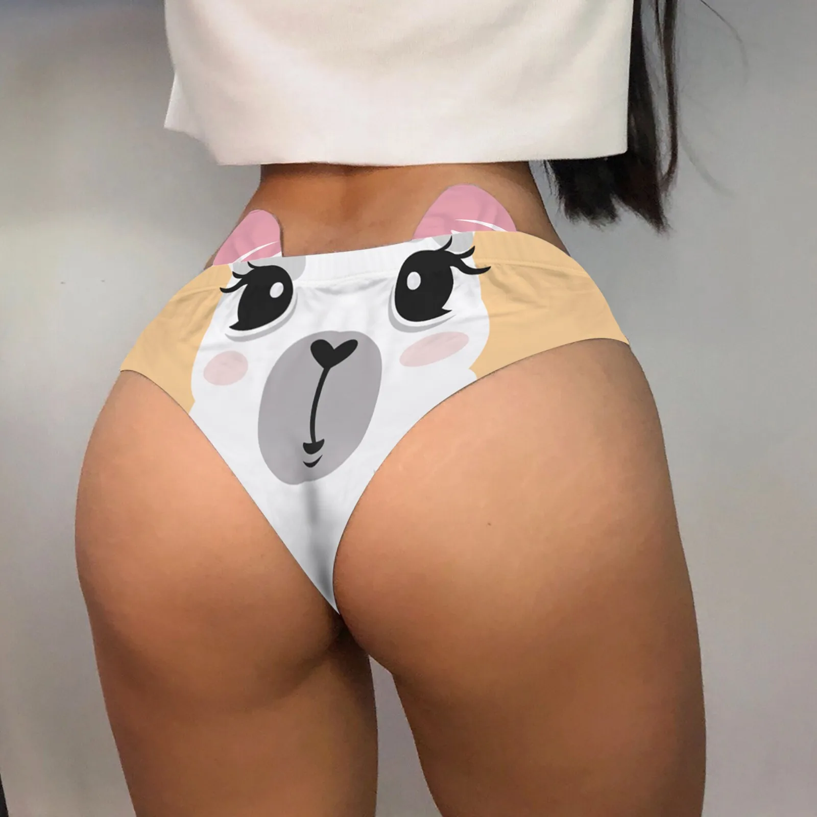 Animal Funny 3d Printed Panty Women Cute Sweet Ears Briefs Elastic Middle Waist Panties Female Comfortable Shape Underpants Gift